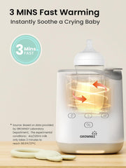 Grownsy bottle warmer night light enabled for safe midnight feeds