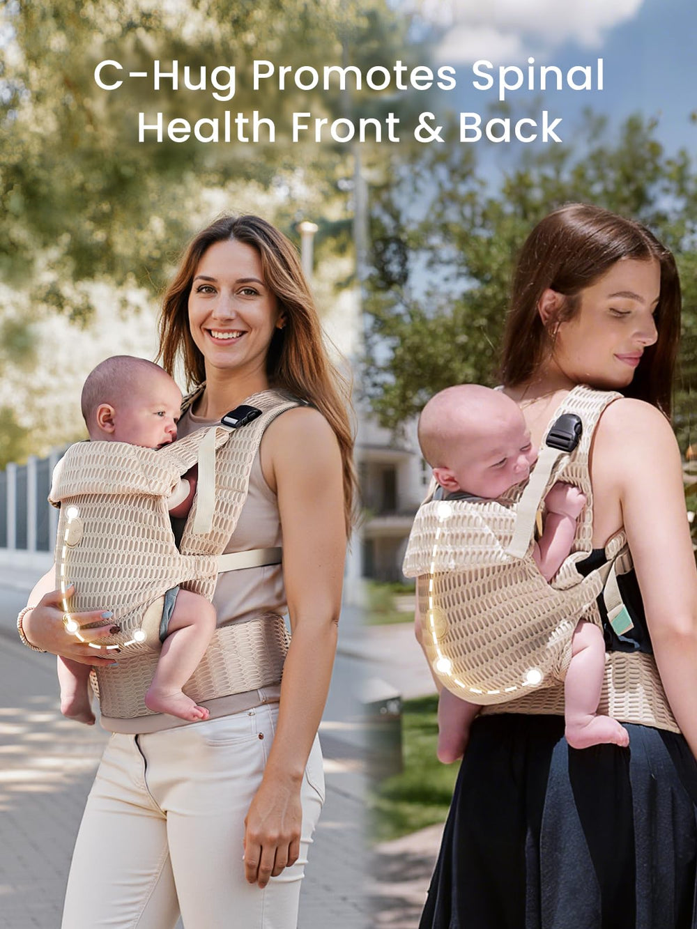 GROWNSY breathable mesh keeps air flowing for both wearer and baby