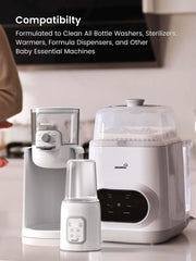 Grownsy descaling tablets baby-safe formula gentle on appliances and residues.