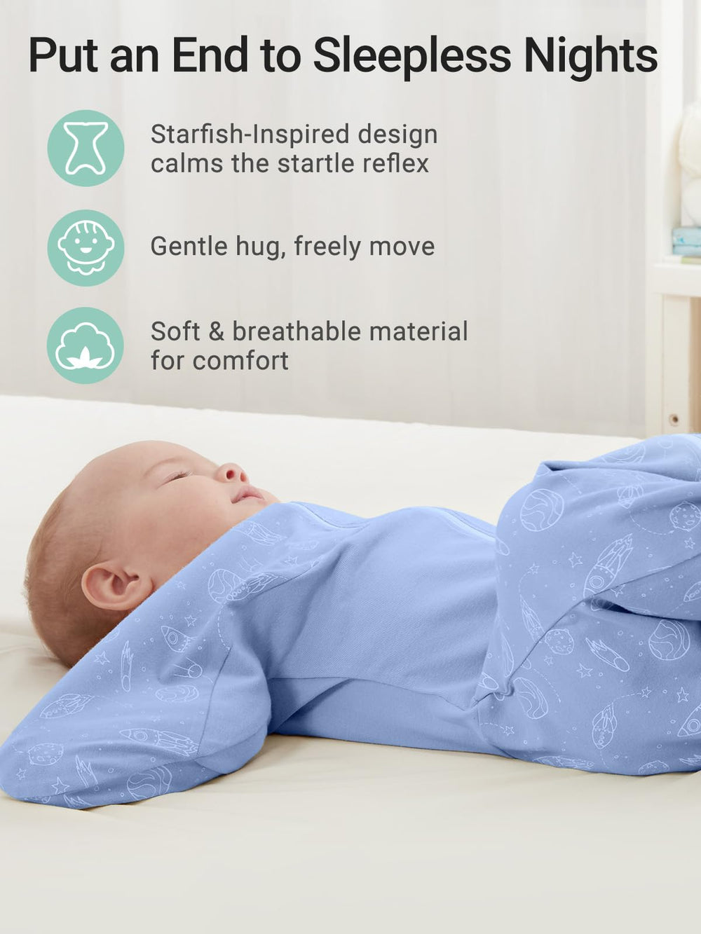 Grownsy sleep sack with dual zippers for quick diaper changes