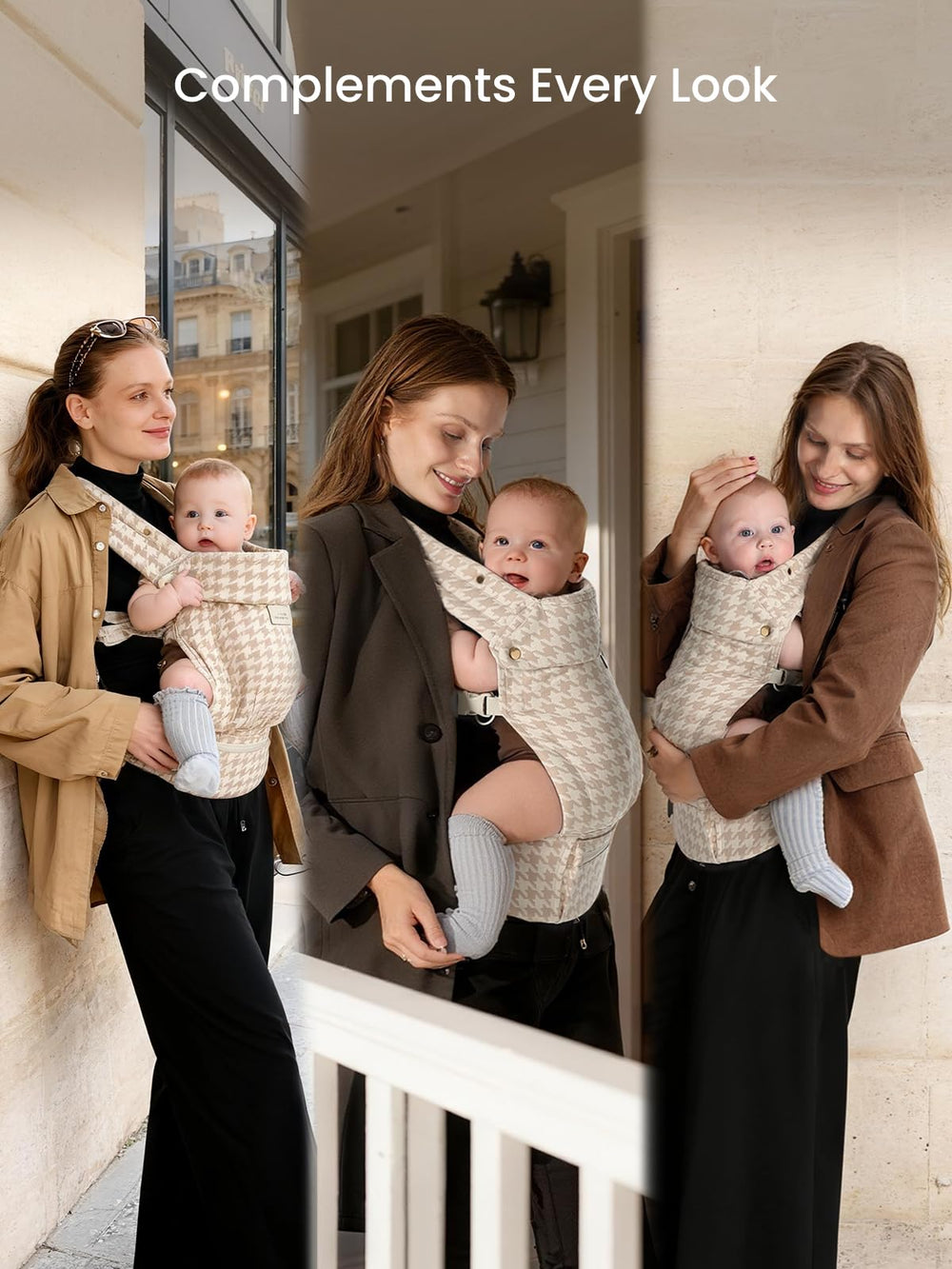 GROWNSY quick buckle design lets you wear the carrier in seconds.
