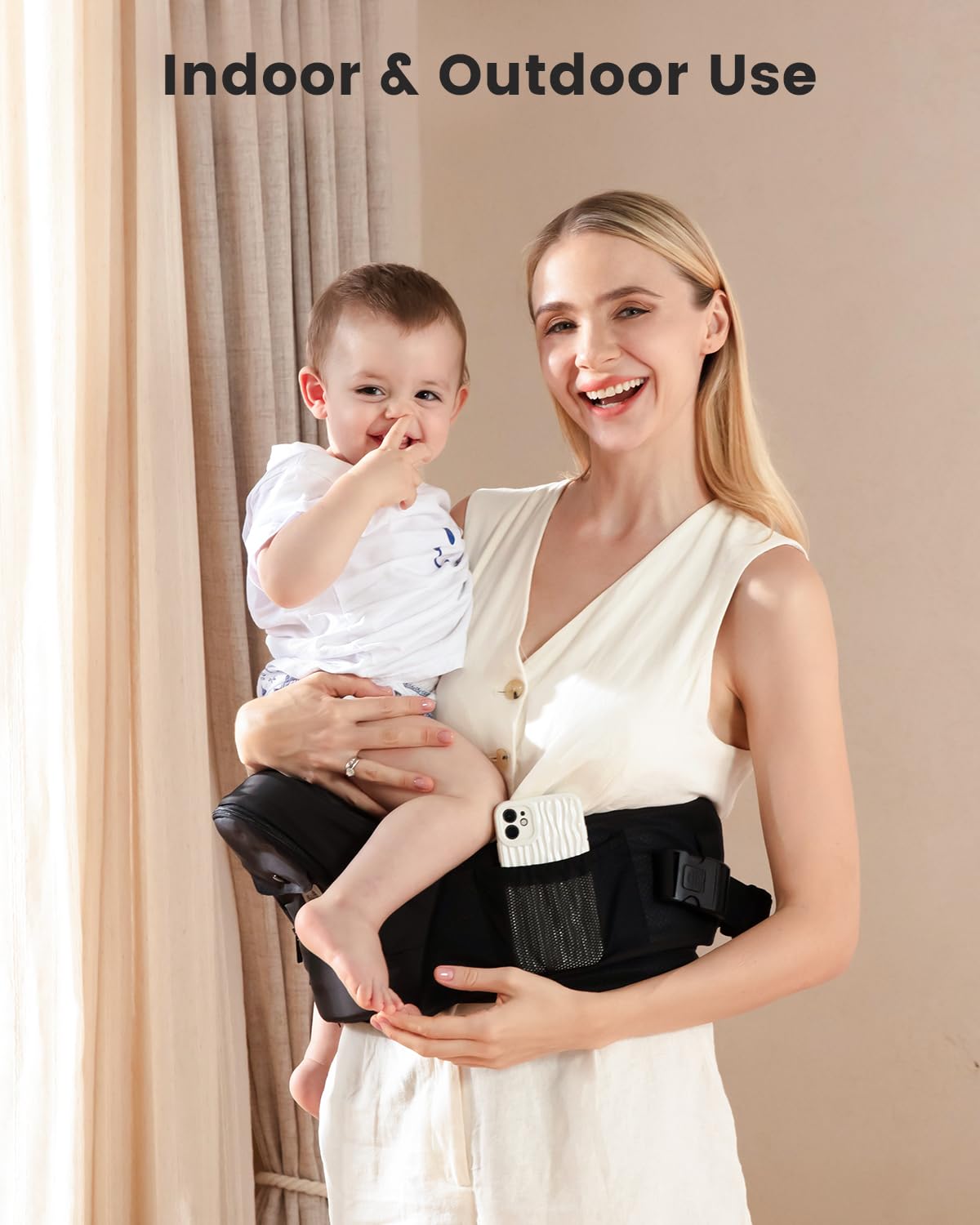 Grownsy ergonomic M-position supports healthy hip alignment for growing toddlers.