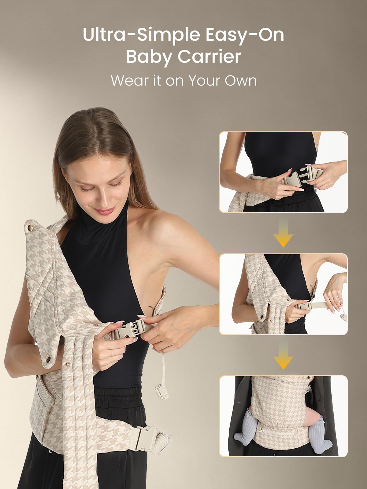GROWNSY EVA waist support distributes weight for comfortable wear.