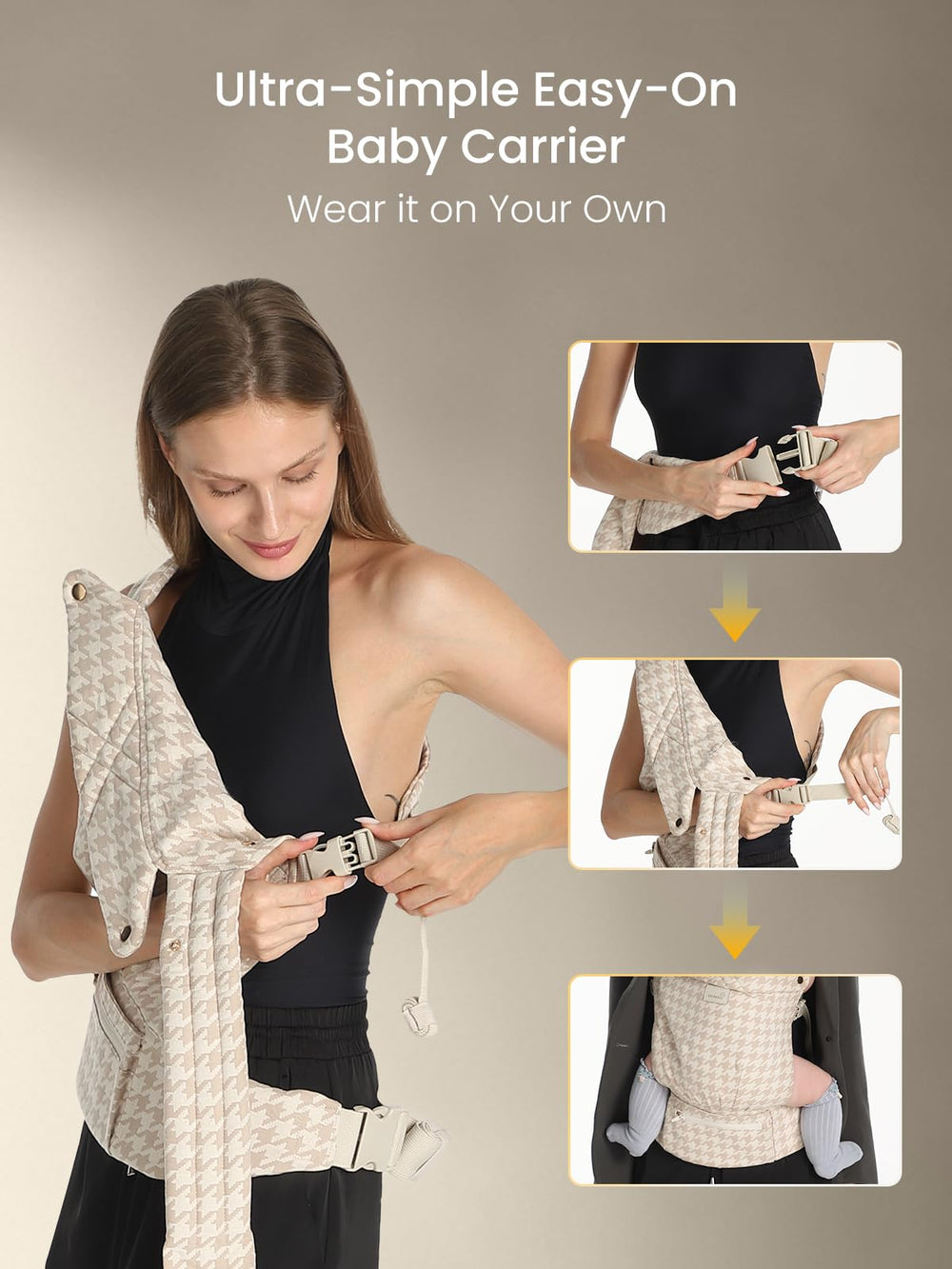 GROWNSY EVA waist support distributes weight for comfortable wear.
