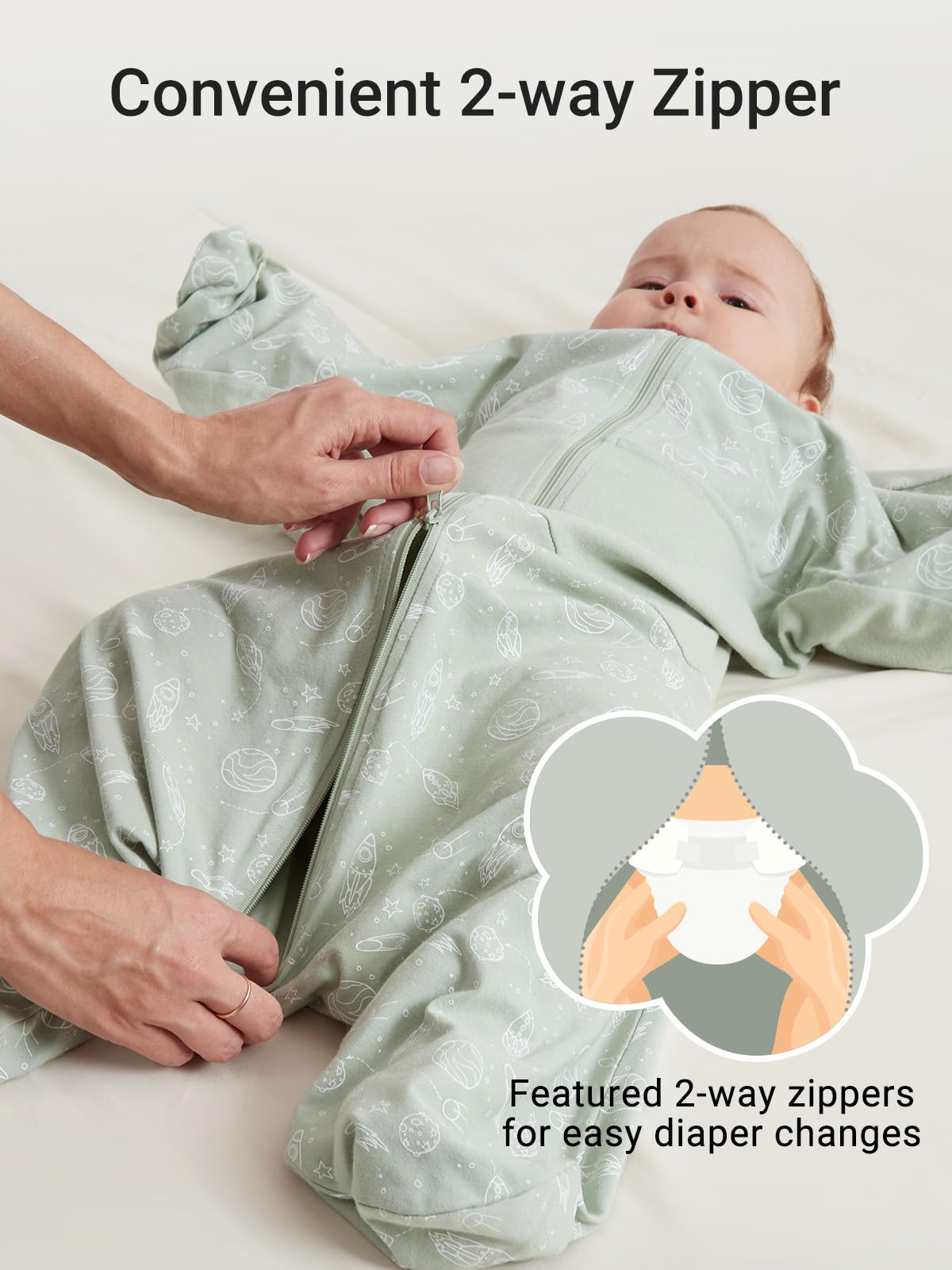 Grownsy green color provides calming look for bedtime routines