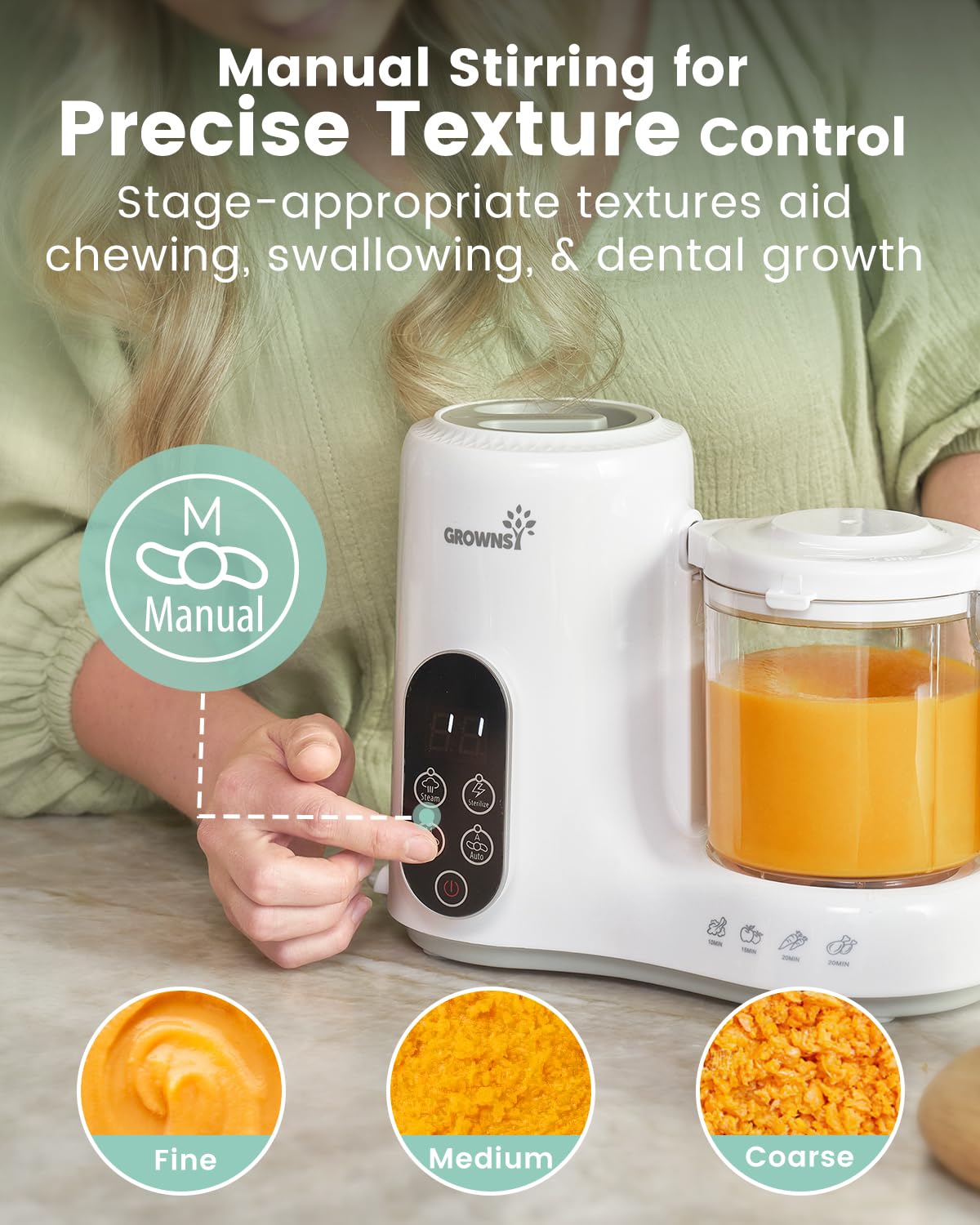GROWNSY heat resistant bowl supports hot steam processing.
