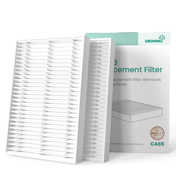GROWNSY HEPA filters 2-pack for bottle washers deliver purified air during drying cycles.