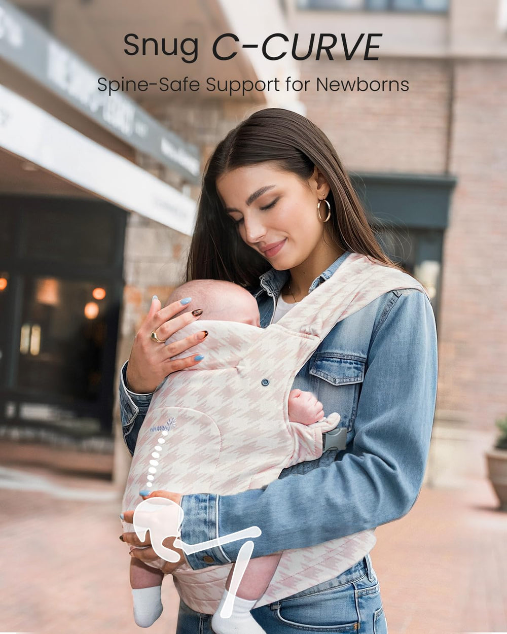 Grownsy integrated EVA waist cushioning provides caregiver lumbar support.