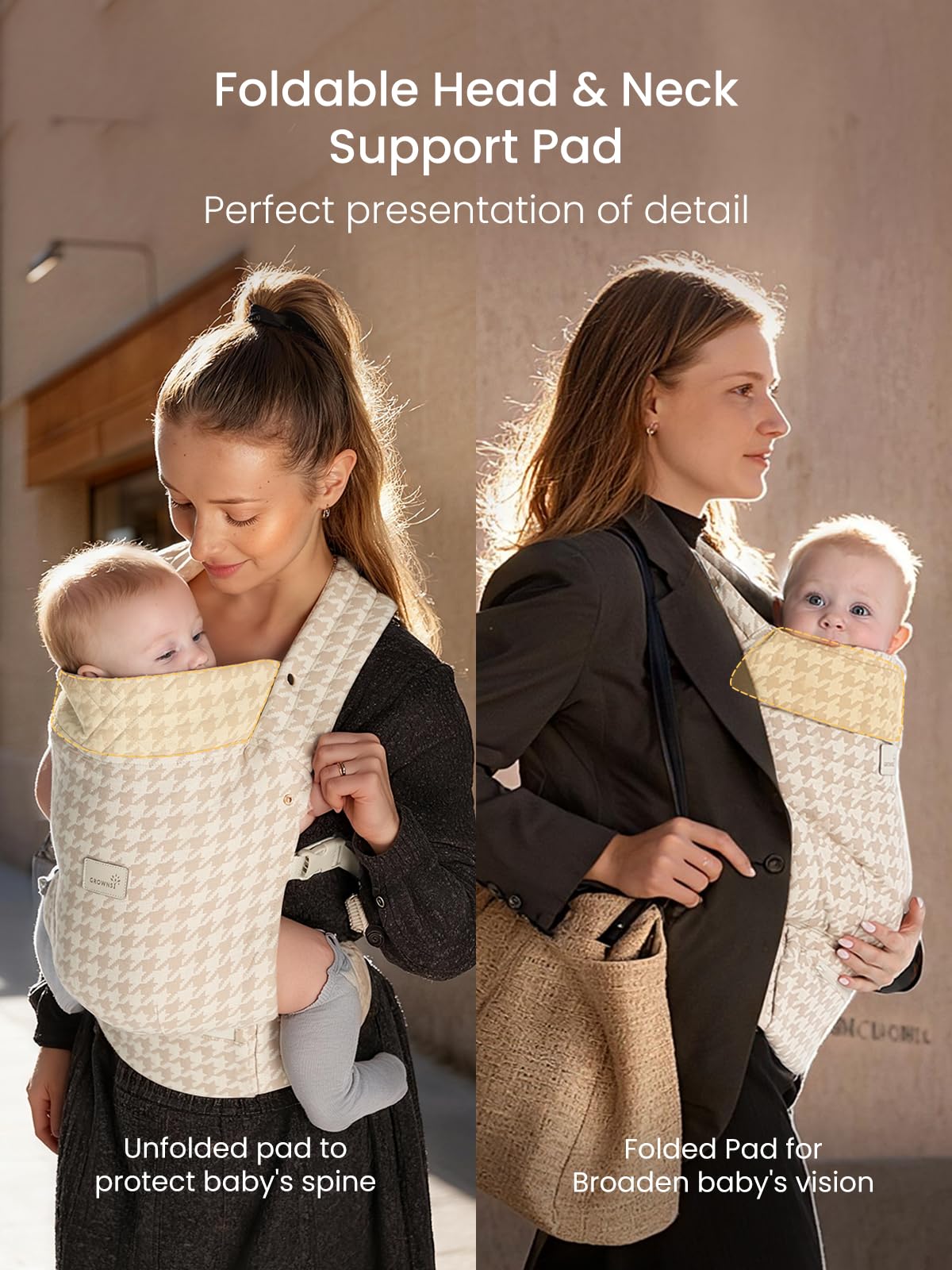 GROWNSY inward or front-facing options adapt to different ages.
