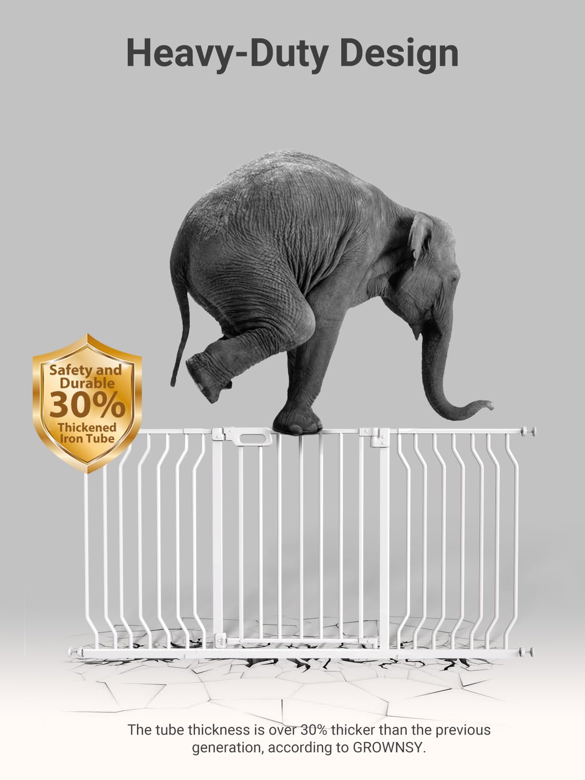 GROWNSY Mom's Choice Baby Gate safe for stairs and doorways, versatile with pets