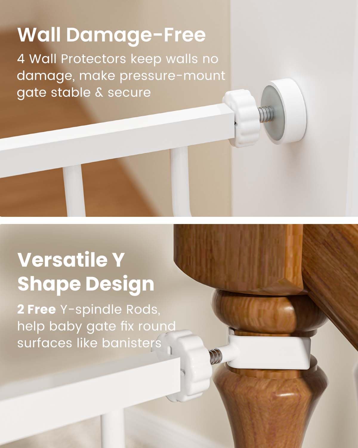 Grownsy Moms Choice gate auto-close doorway demonstrates convenient hands-free entry.