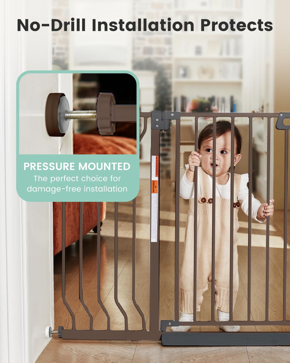 Grownsy Mom's Choice gate auto-close in action for convenience.