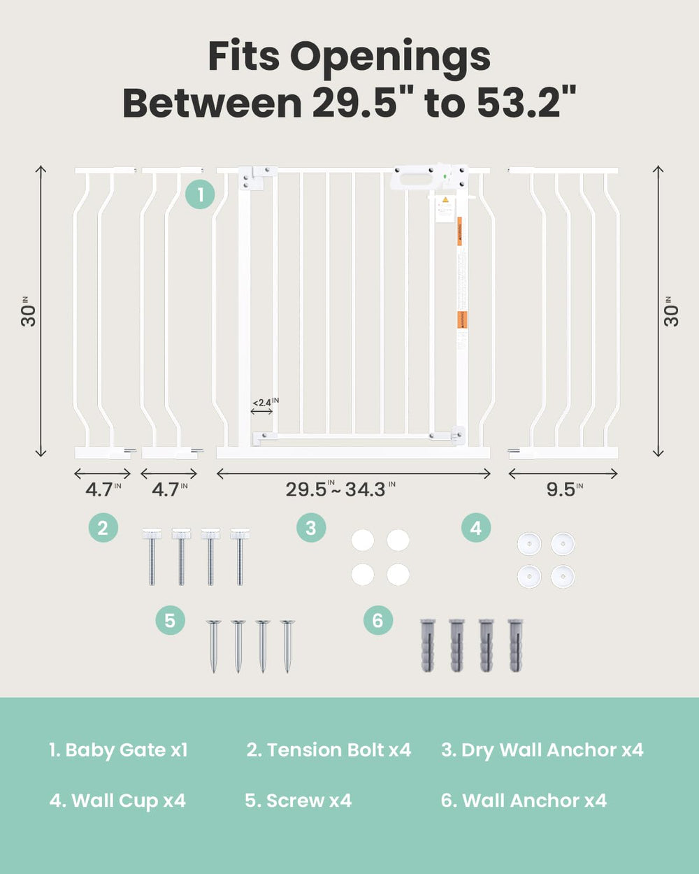 GROWNSY Mom's Choice Gate highlights the double-locking mechanism for secure use.