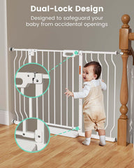 GROWNSY Mom's Choice Gate demonstrates the pressure-mounted setup for easy installation.