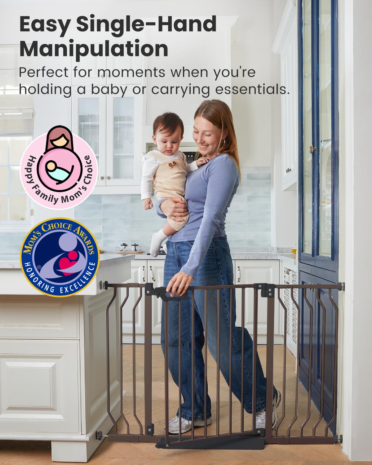 Grownsy Mom's Choice pressure-mounted system with clear safety indicators.