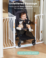GROWNSY gate with V-shaped screws for secure stair rail grip