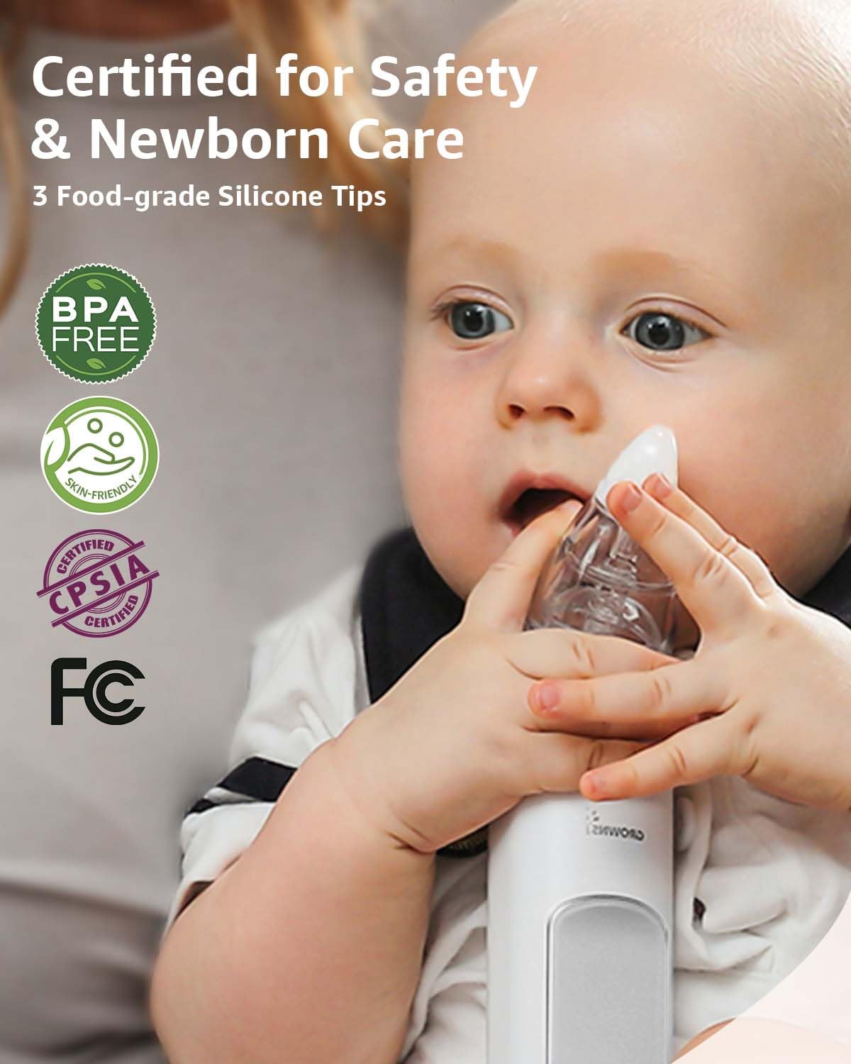 Grownsy nasal aspirator mucus collection chamber is clear and easy to clean
