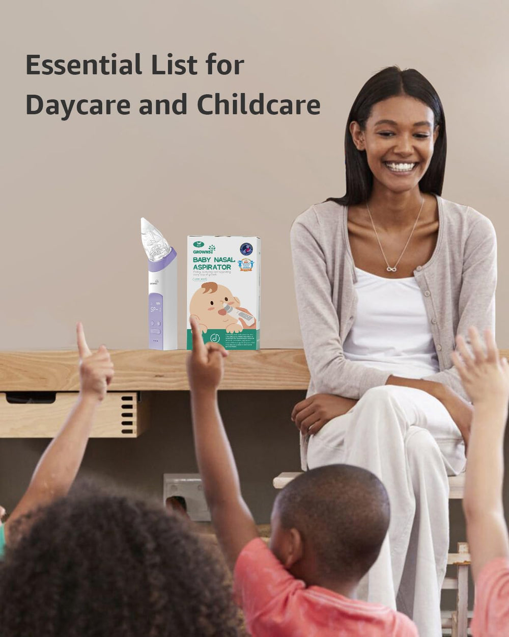 Grownsy nasal aspirator ultra-quiet motor for peaceful sessions