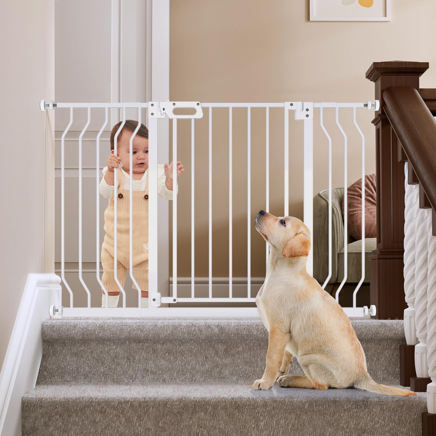 Grownsy gate supports easy one-handed control during busy moments.