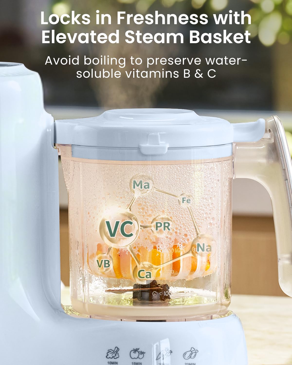 Grownsy one-step prep system blends steaming and blending in one device.