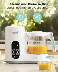 GROWNSY one step processor steamer demonstrates all in one meal prep.
