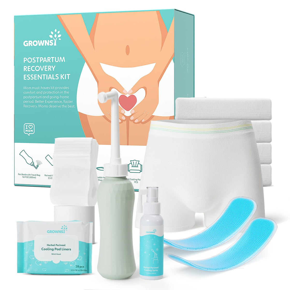 GROWNSY peri bottle 17oz for gentle postpartum cleansing