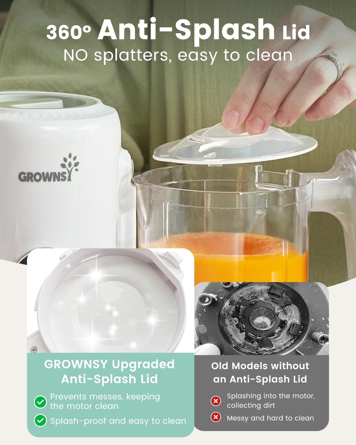 GROWNSY sterilizer mode enables quick hygienic meal prep.