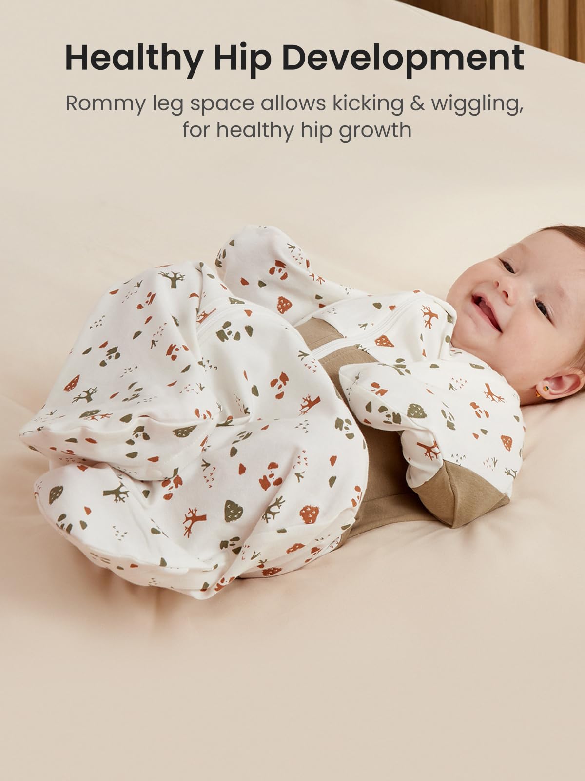 Grownsy gentle arm-up resistance in swaddle reduces startle during sleep