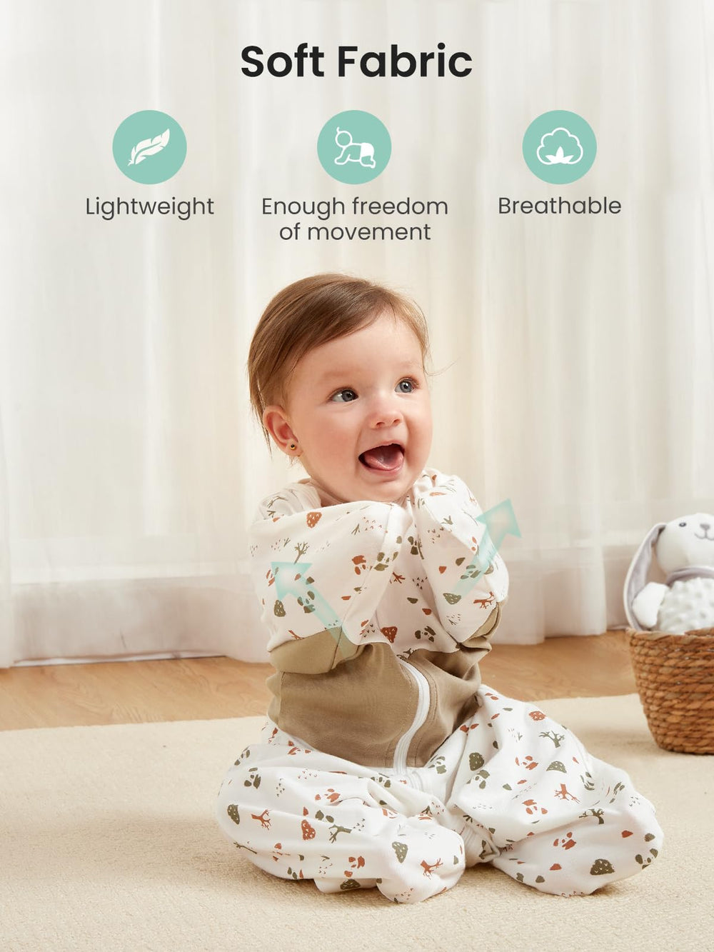 Grownsy foot button feature frees feet while protecting delicate skin