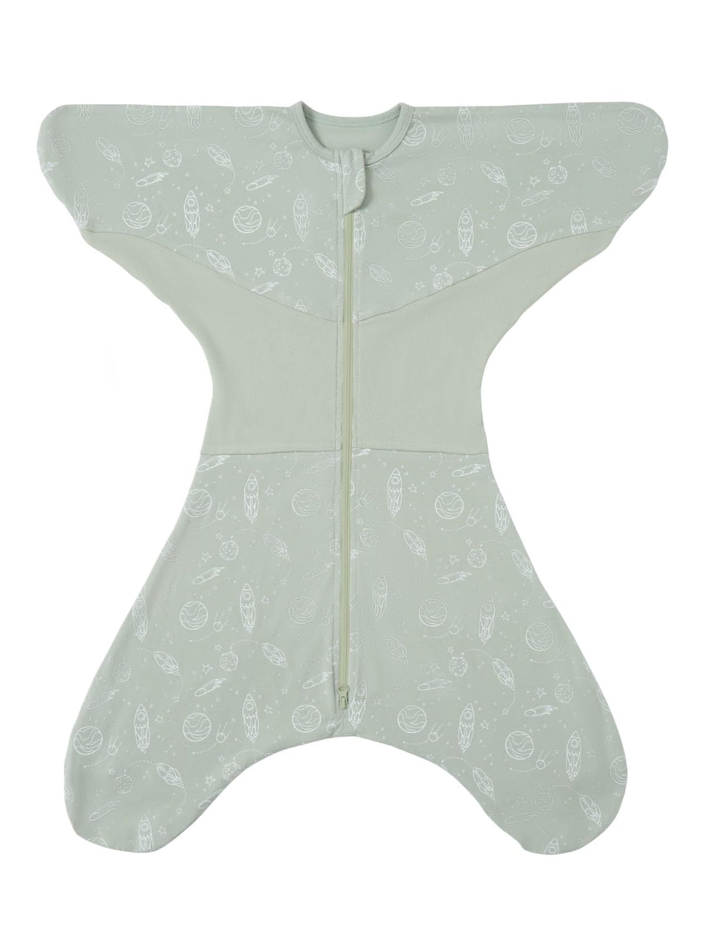Grownsy transitional swaddle with starfish design gently hugs baby's arms and supports growth