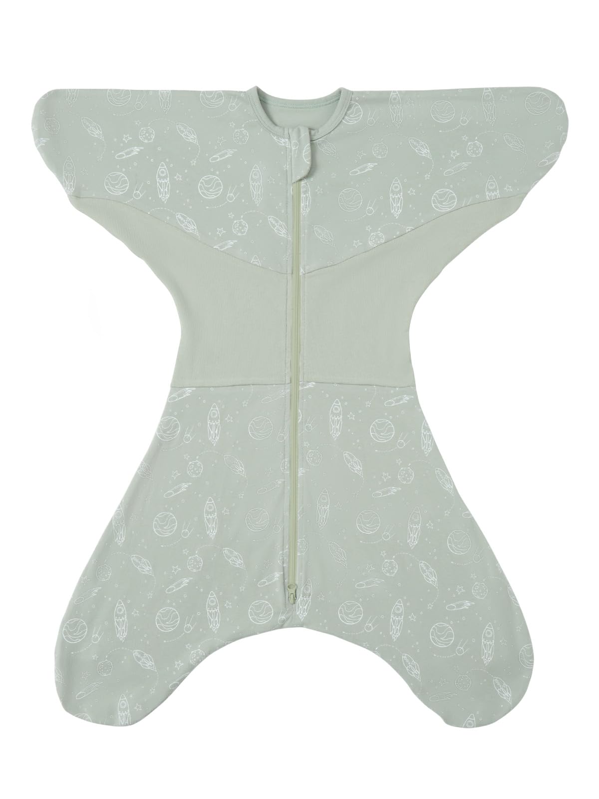 Grownsy transitional swaddle with starfish design gently hugs baby's arms and supports growth