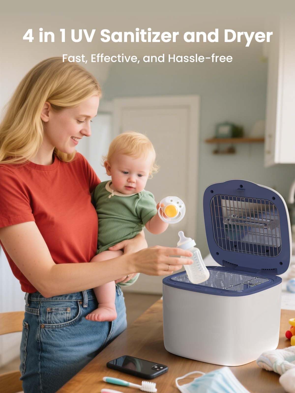 GROWNSY UV sanitizer inner mirror aids thorough 360-degree sanitizing