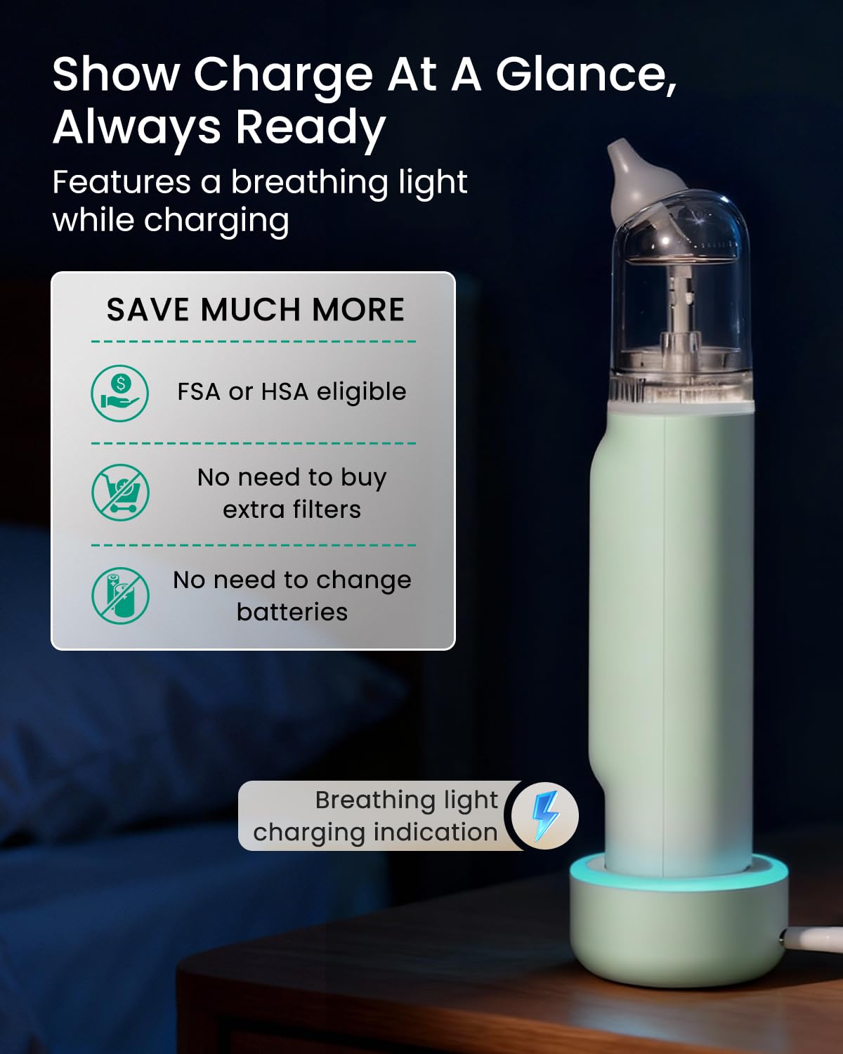GROWNSY nasal aspirator silicone tips ensure safe, hygienic use.