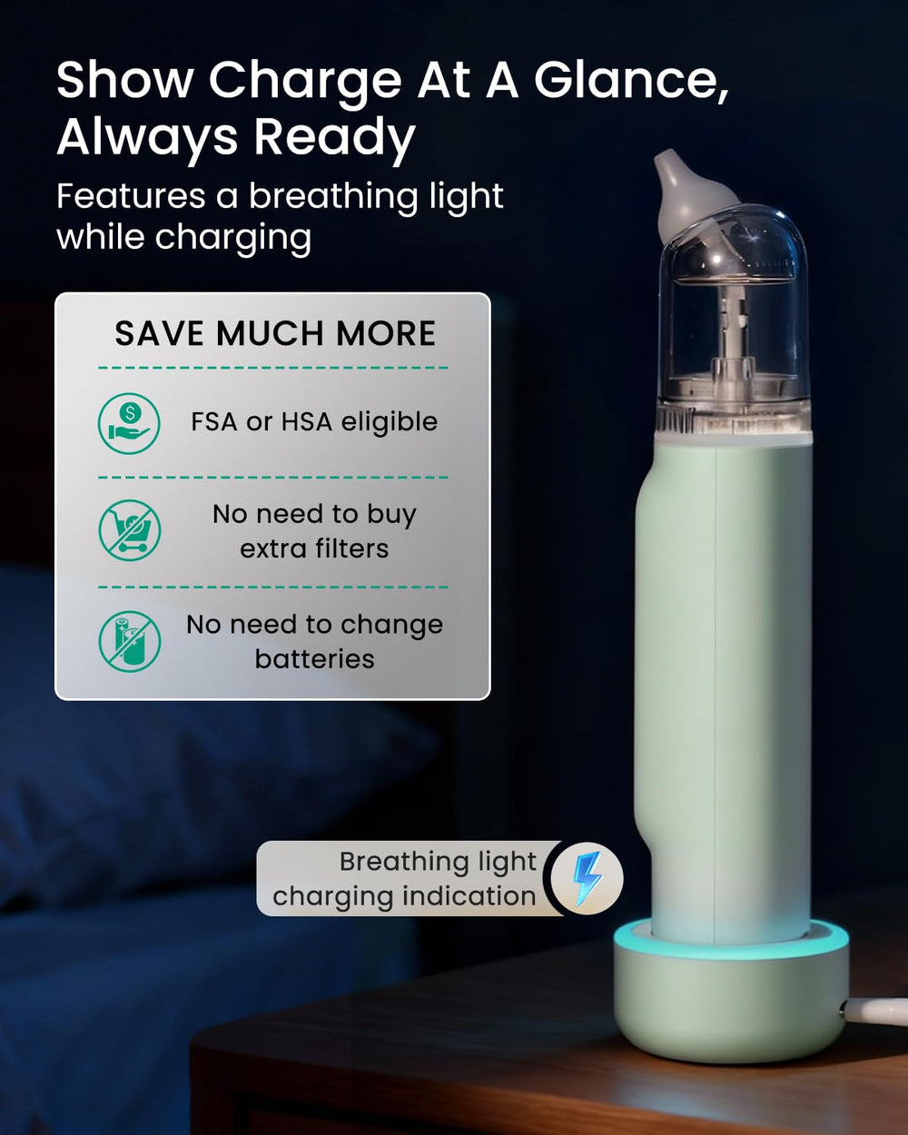 GROWNSY nasal aspirator silicone tips ensure safe, hygienic use.