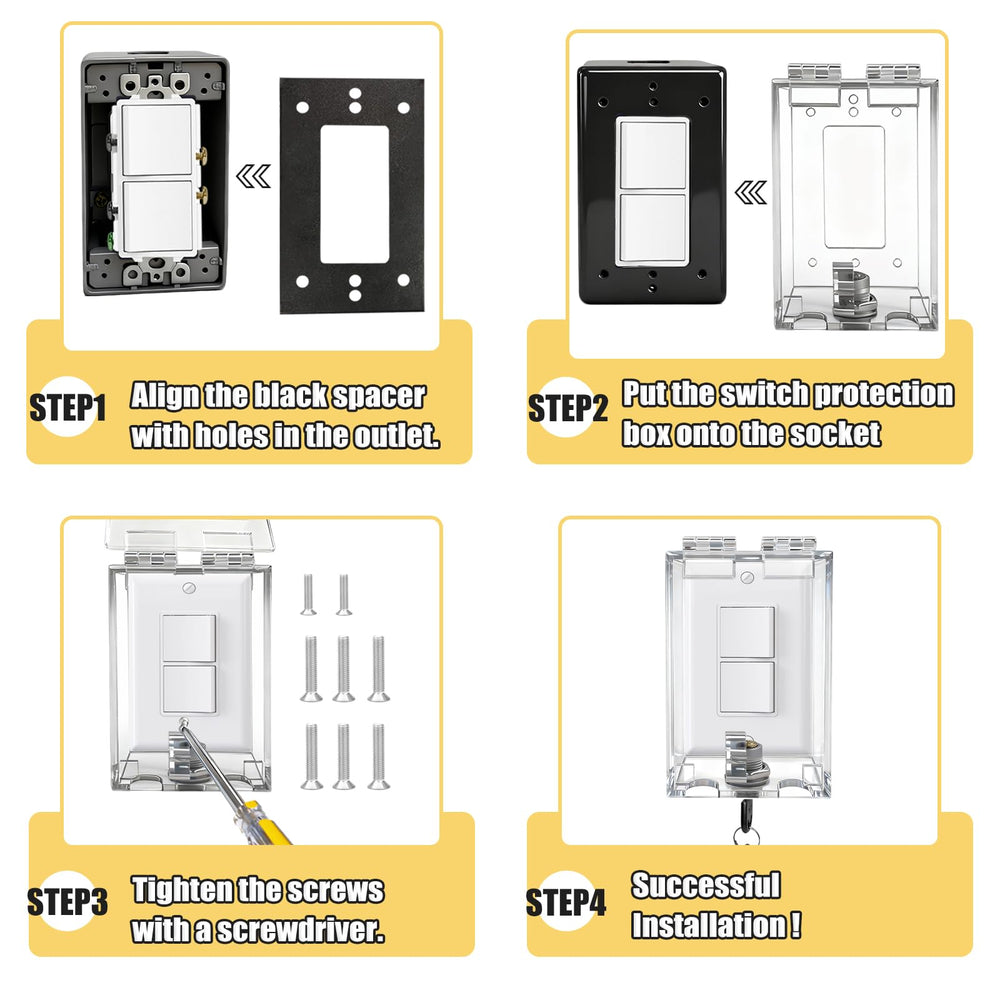 Universal compatibility with standard 2.68 x 1.36 inch rocker switches.