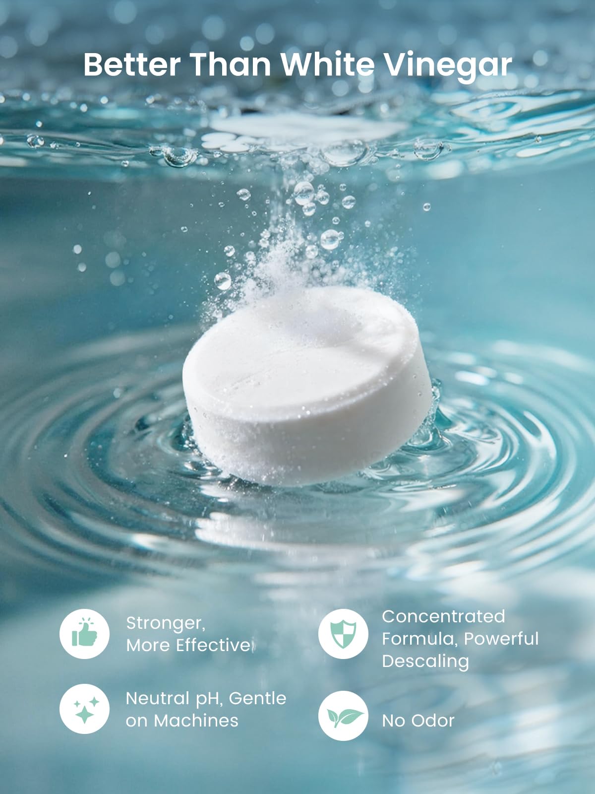 GROWNSY gentle formula descaling tablets are fragrance-free and safe for newborn-related devices.