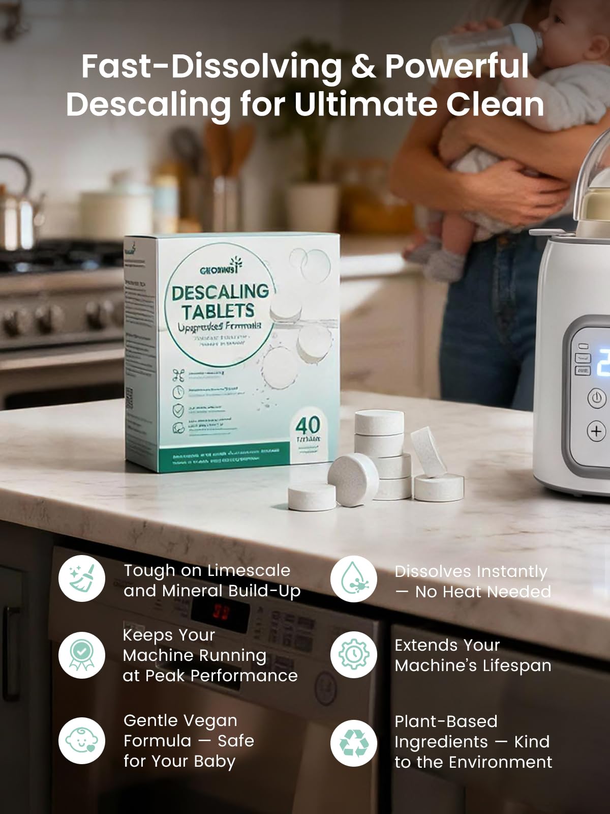 GROWNSY purified water use helps optimize results in harder water conditions.