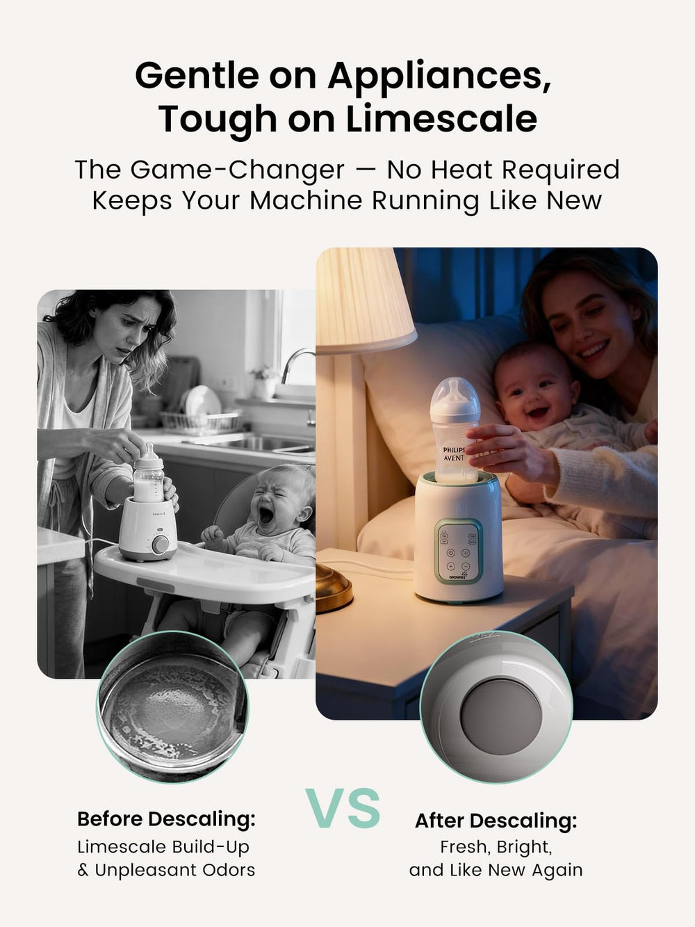 GROWNSY descaling tablets for sterilizer prevent buildup and keep baby sterilizers running efficiently.