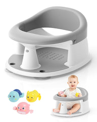 GrowthFun baby bath seat open design enables easy in and out during bath time.