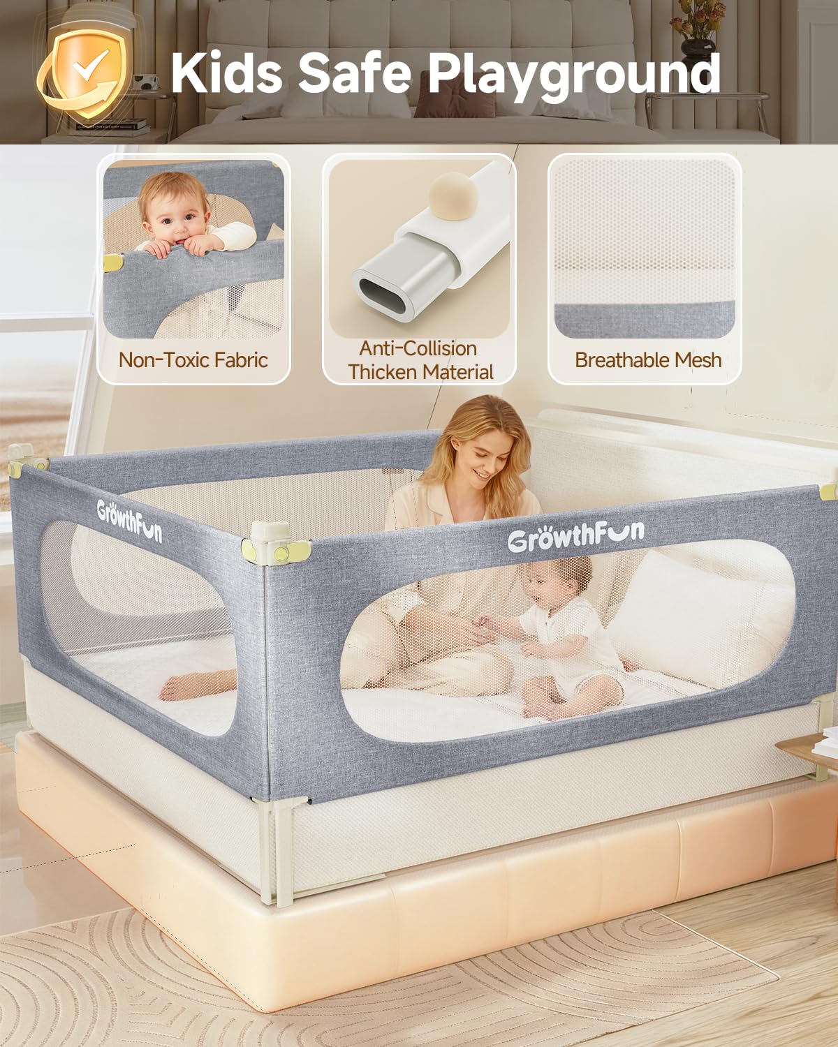 GrowthFun sturdy carbon steel frame provides durable support for restless toddlers.