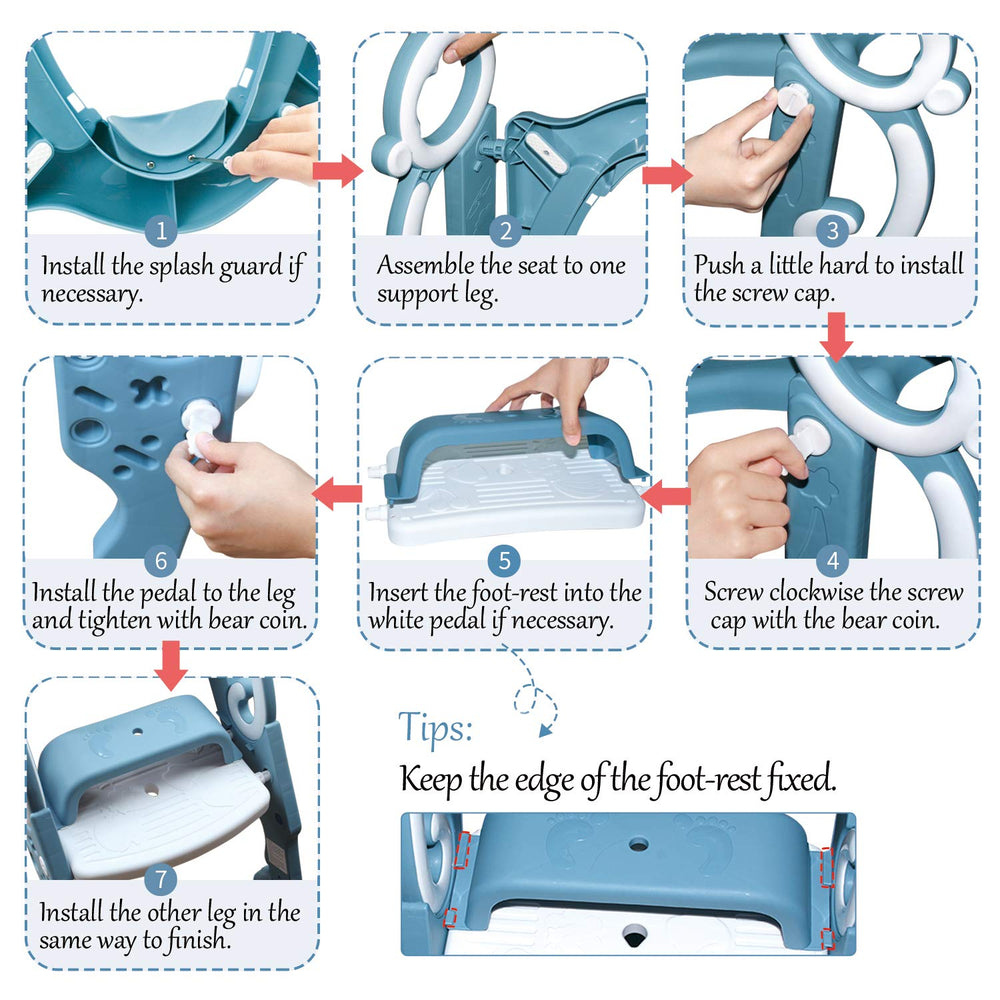 GrowthPic soft cushion potty seat blue for comfortable training sessions