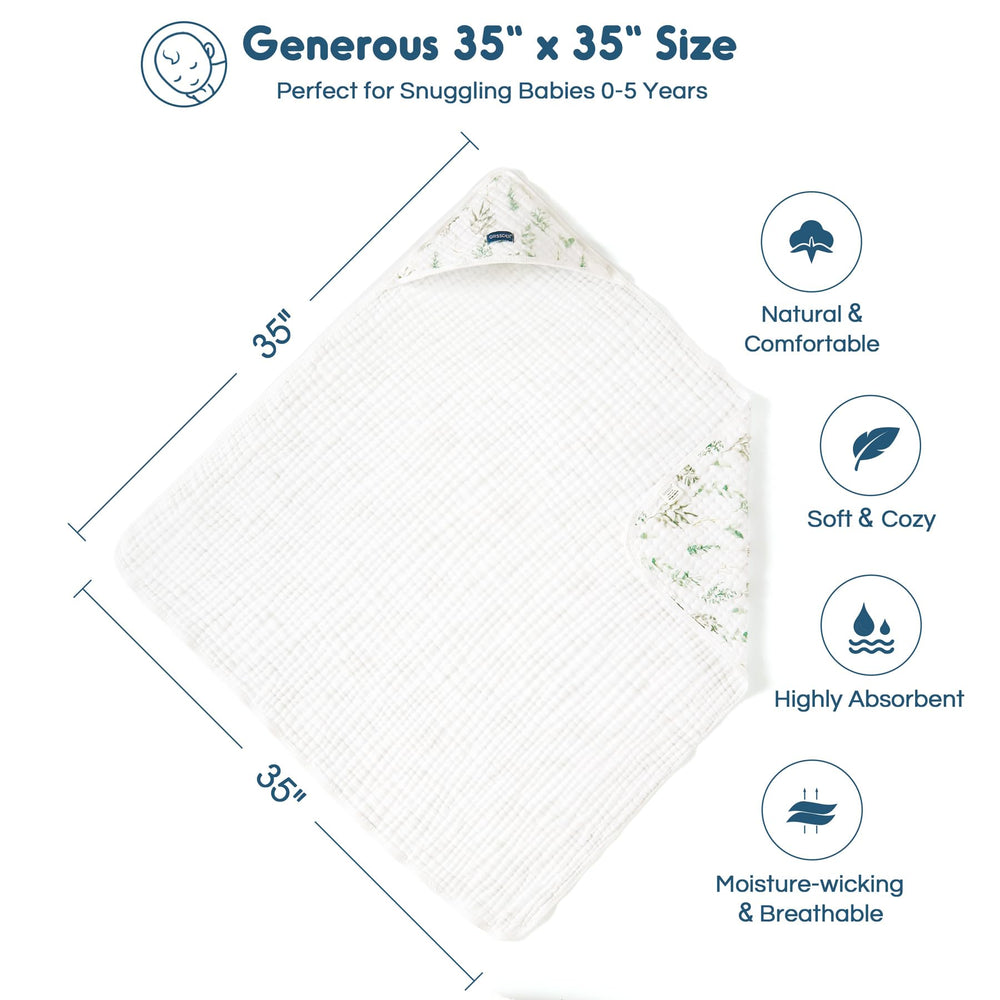 GRSSDER six-layer muslin towel dries baby quickly after bath