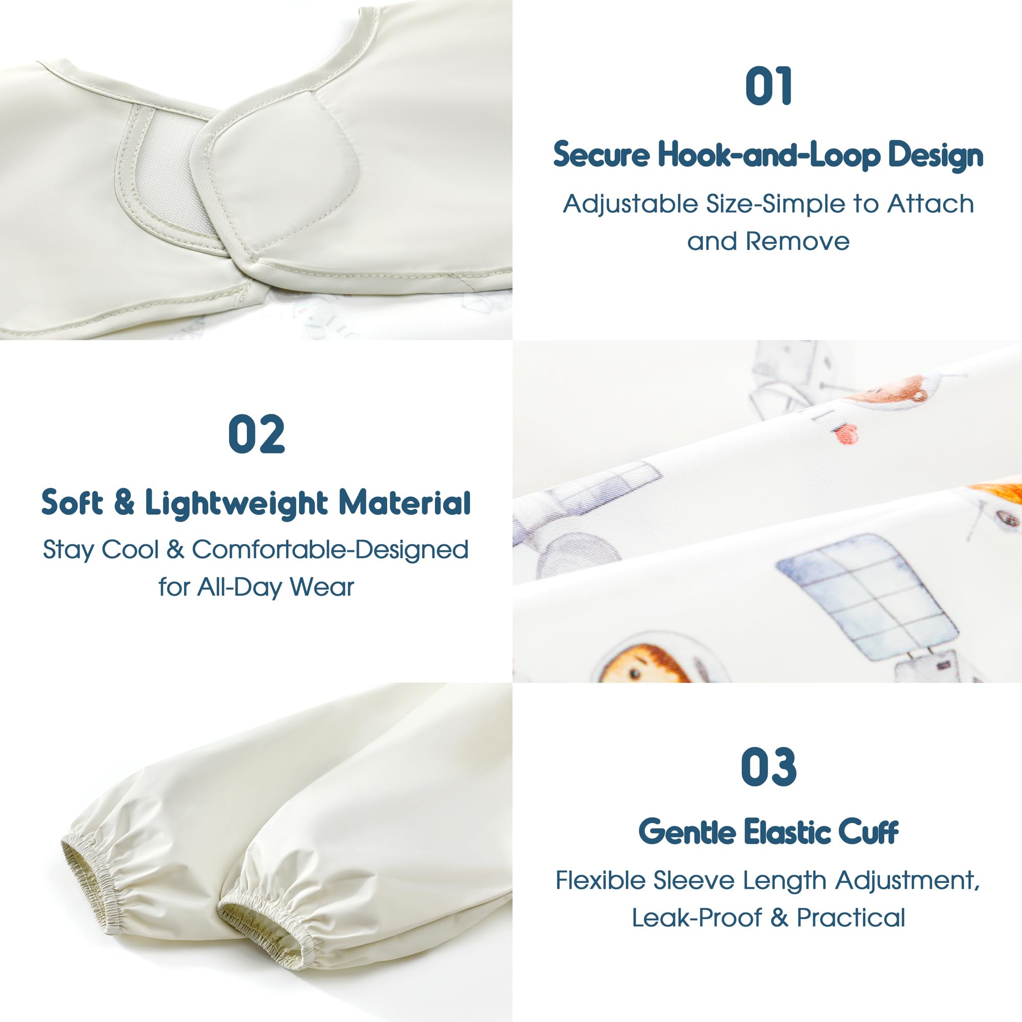 GRSSDER bibs wipe clean quickly after meals.