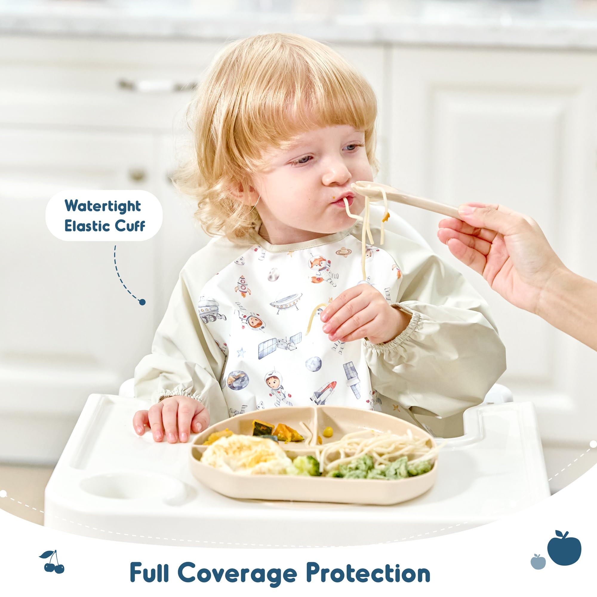 GRSSDER bib made from soft waterproof fabric protects clothes.