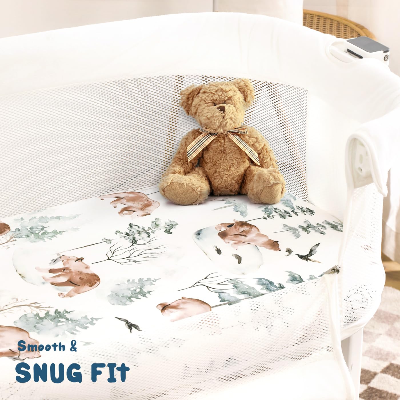 GRSSDER bear and wolf pattern adds playful style to nursery sheets