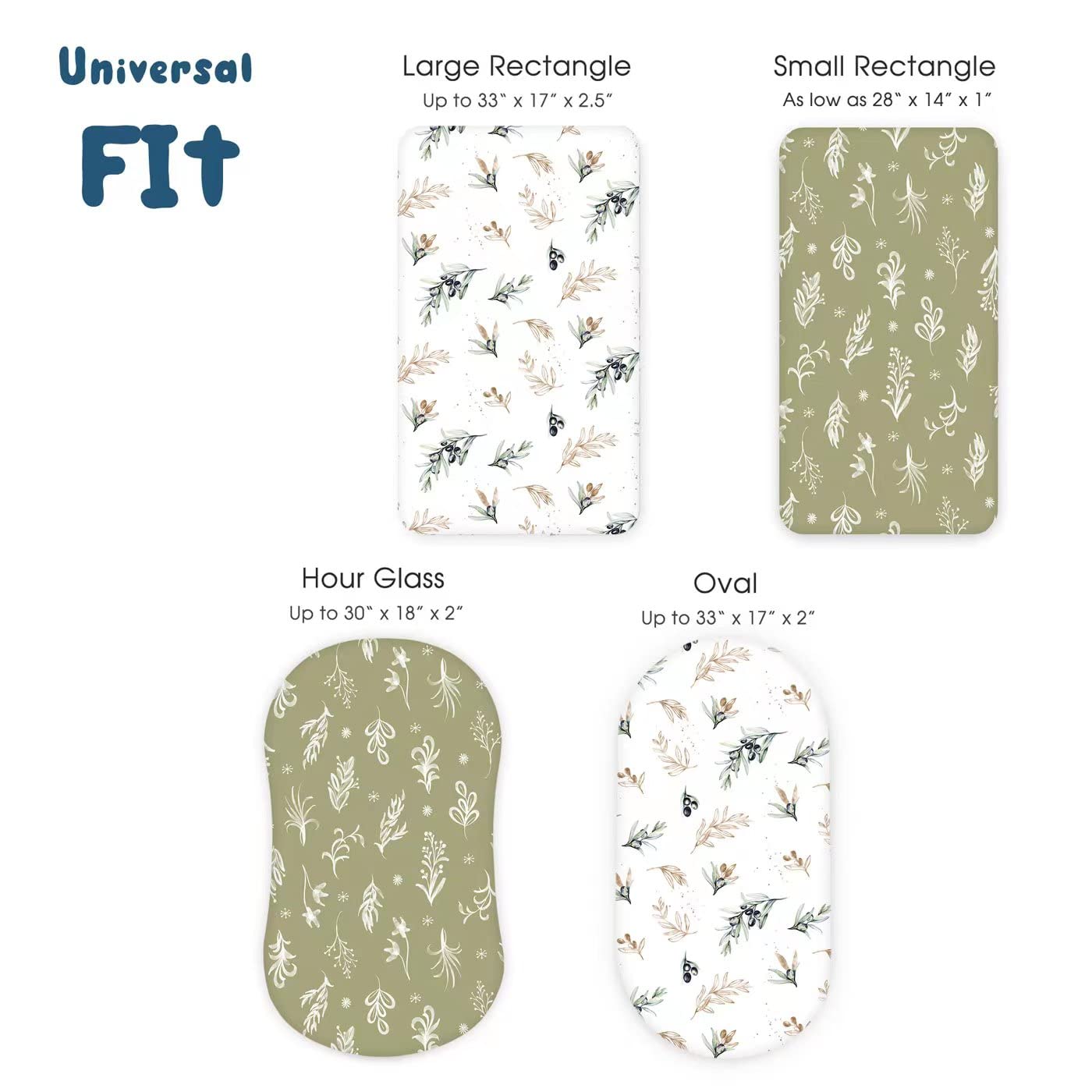 GRSSDER bassinet sheet compatible with oval, rectangle, round, and hourglass shapes