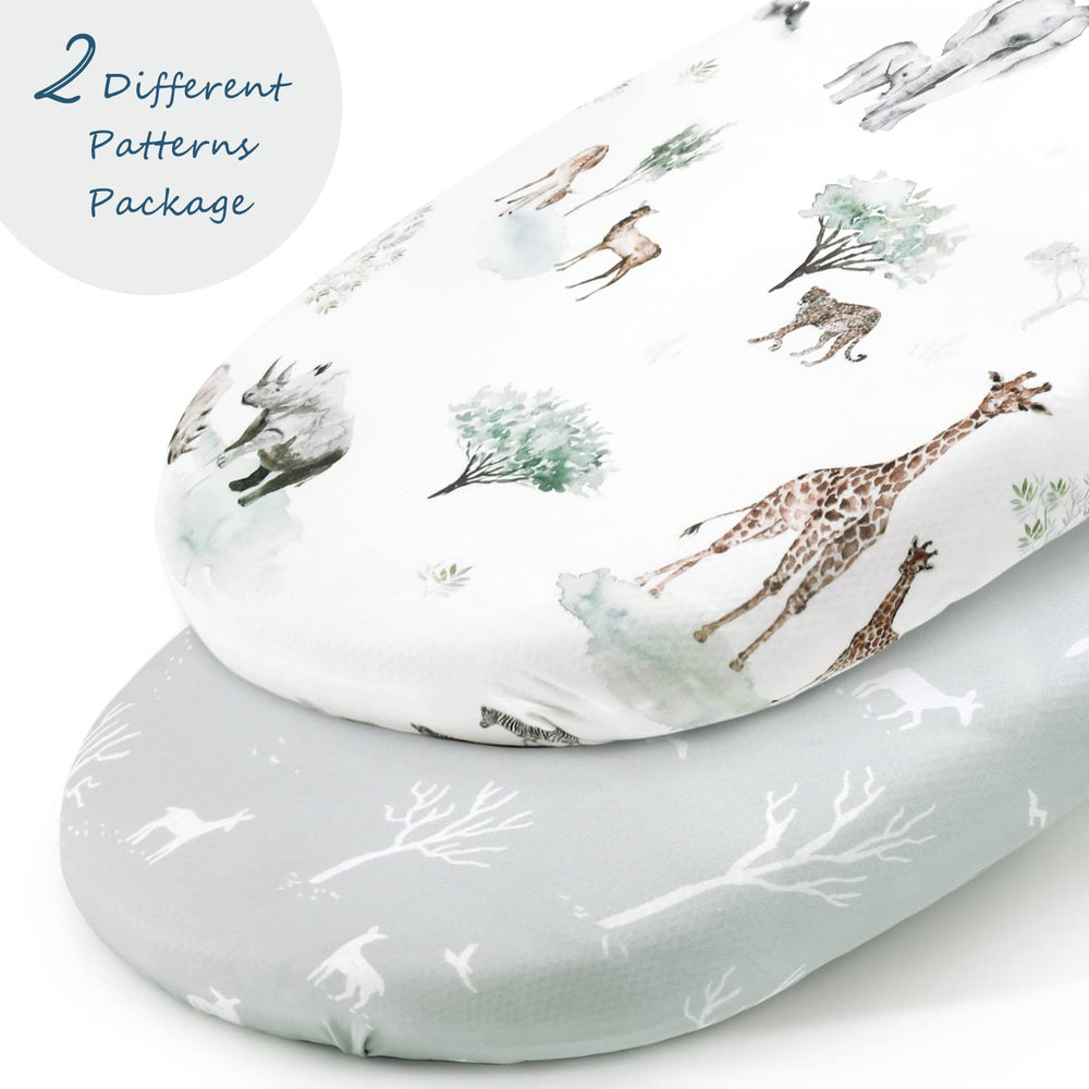 GRSSDER Bassinet Sheet features elastic edge that stays in place overnight.