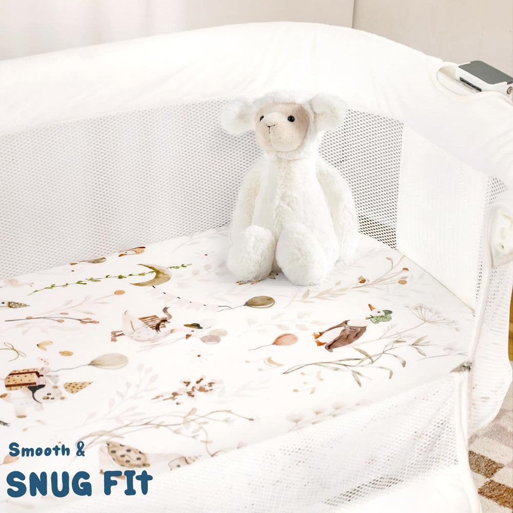 GRSSDER machine-washable bassinet sheet for easy cleanup and reuse.