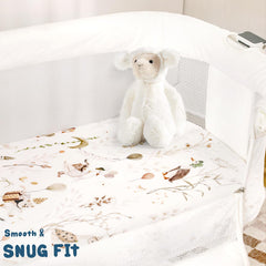 GRSSDER machine-washable bassinet sheet for easy cleanup and reuse.
