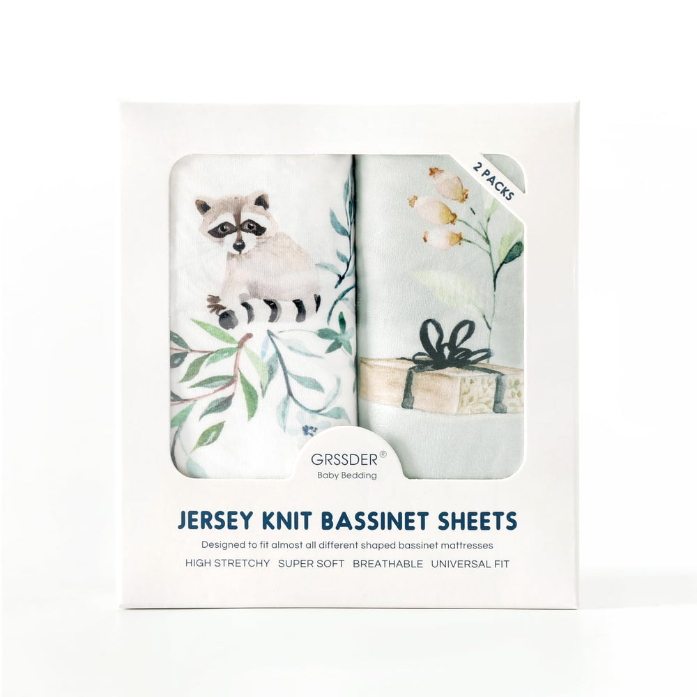 GRSSDER Soft-knit fabric bassinet sheet displayed in use for baby comfort and breathability.